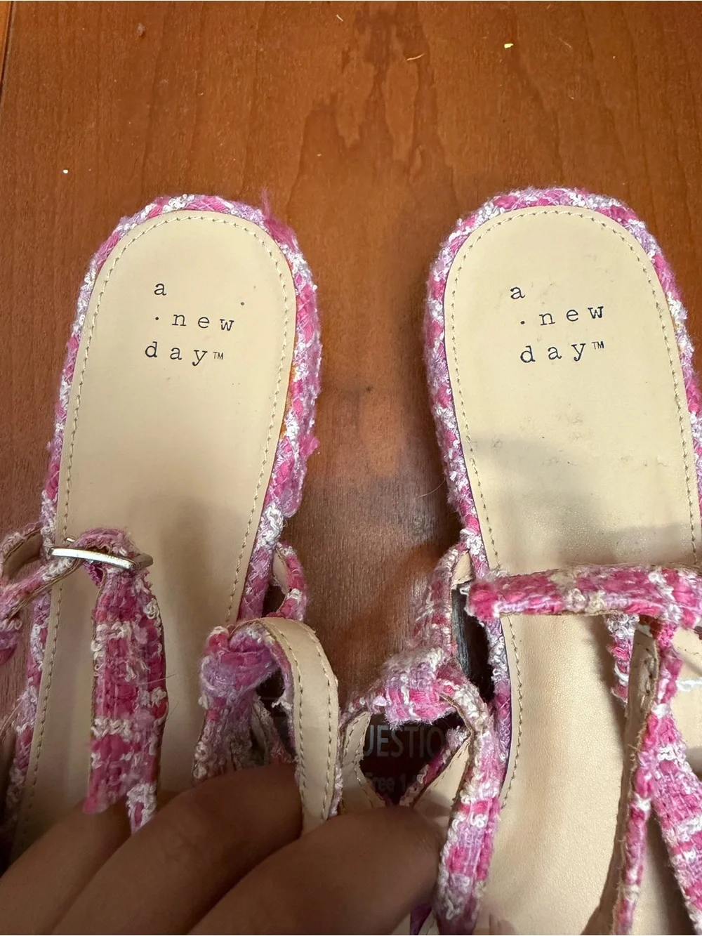 A New Day Women’s Pink Tweed Cap Toe Slingback Flats Size: 9